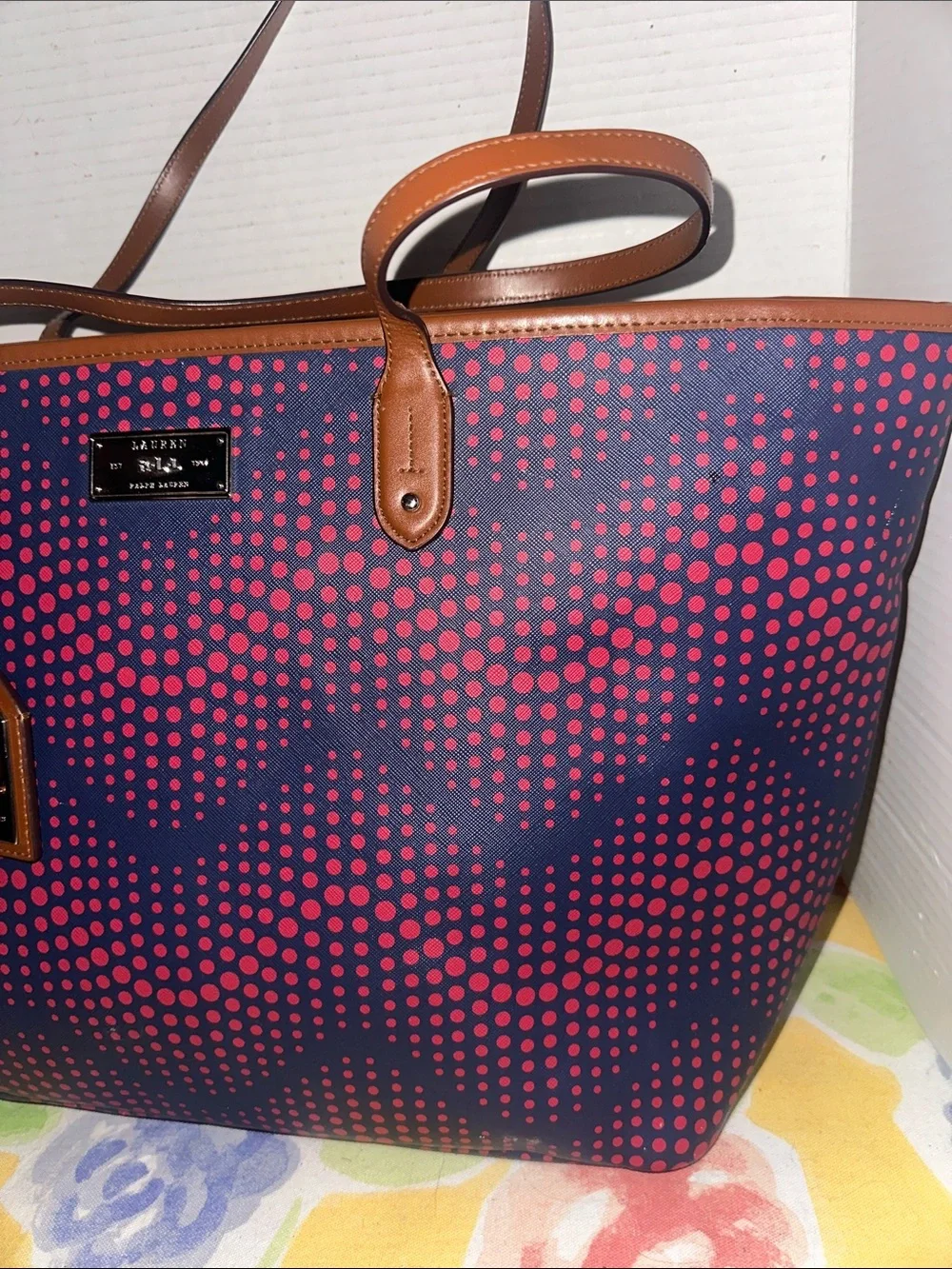 RESERVED Ralph Lauren tote red marine purse tote